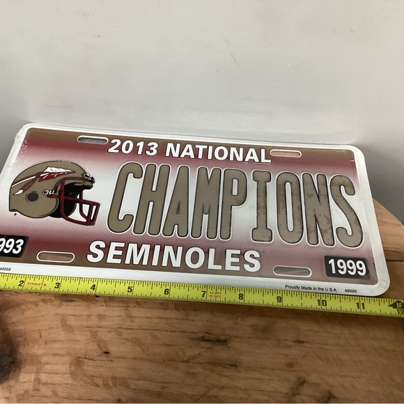 New - 2013 Florida State College Football - FSU - Car / Truck / Auto Tag / Plate - Picture 6 of 8